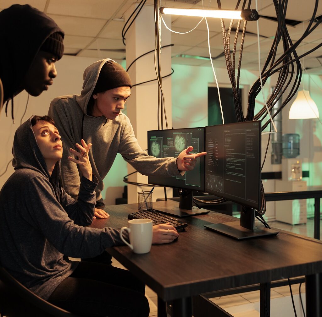 Custom vs template websites: the case for tailored development. internet technology security specialists team fixing computer system cyberattack
