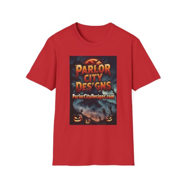 10852163298208859099_2048.jpeg Parlor City Halloween T-Shirt — Haunted Castle Pumpkin Graphic Tee
