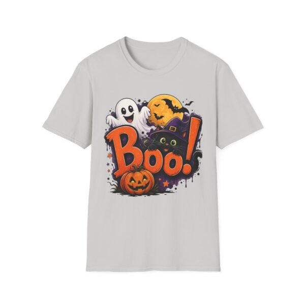 11288324178513867534_2048.jpeg Halloween 'Boo!' T-Shirt — Cute Ghost, Black Cat & Pumpkin Graphic Tee