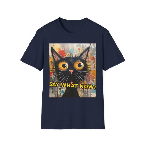 11899554130213230255_2048.jpeg Cat T-Shirt — Graphic Wide-Eyed Cat "Say What Now?" Tee