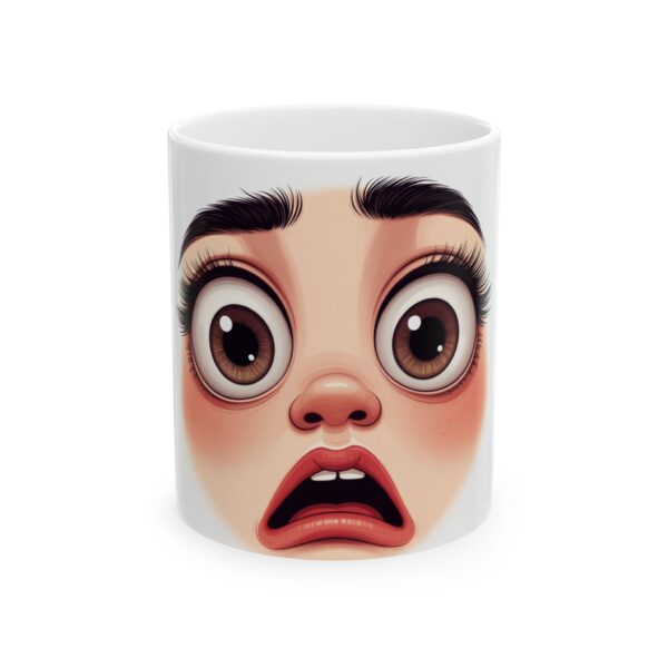 Shocked Face Ceramic Mug – Funny Expressive 11oz & 15oz Coffee Cup