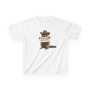 12977485778039880258_2048.jpeg Kids Raccoon Tee "This Actually Is My First Rodeo" – Funny Western Children's T-Shirt