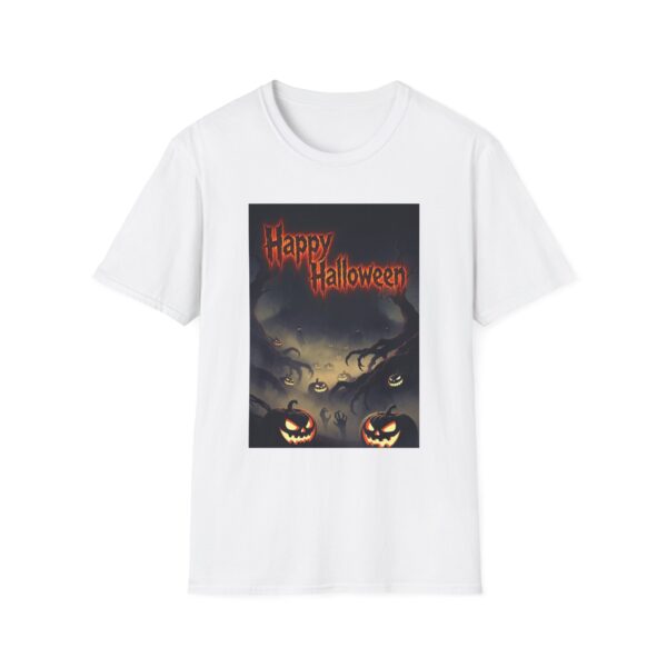 Halloween T-Shirt — "Happy Halloween" Spooky Jack-o'-Lanterns Graphic