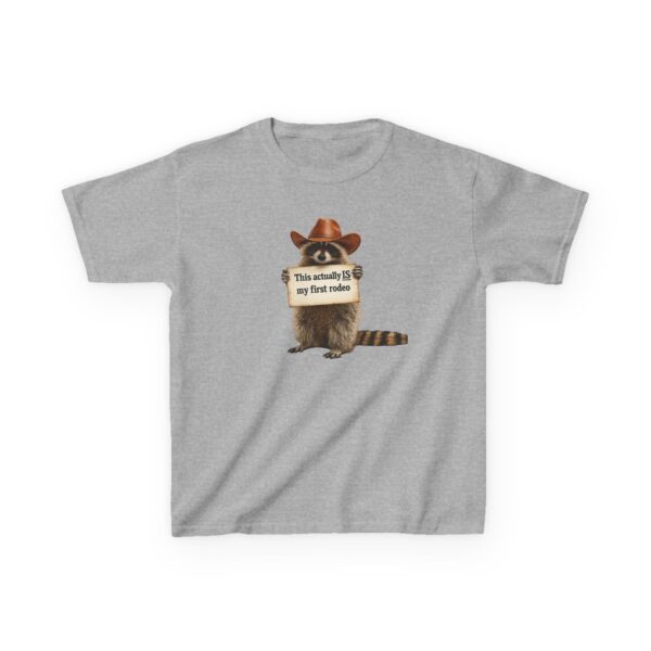 1443236039940293818_2048.jpeg Kids Raccoon Tee "This Actually Is My First Rodeo" – Funny Western Children's T-Shirt
