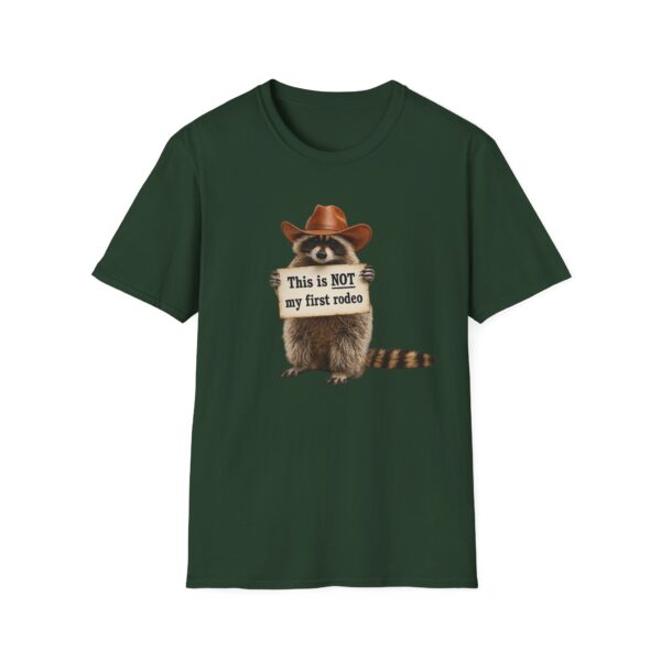 14930222683423543460_2048.jpeg Raccoon Cowboy T‑Shirt — "This Is NOT My First Rodeo" Funny Western Tee