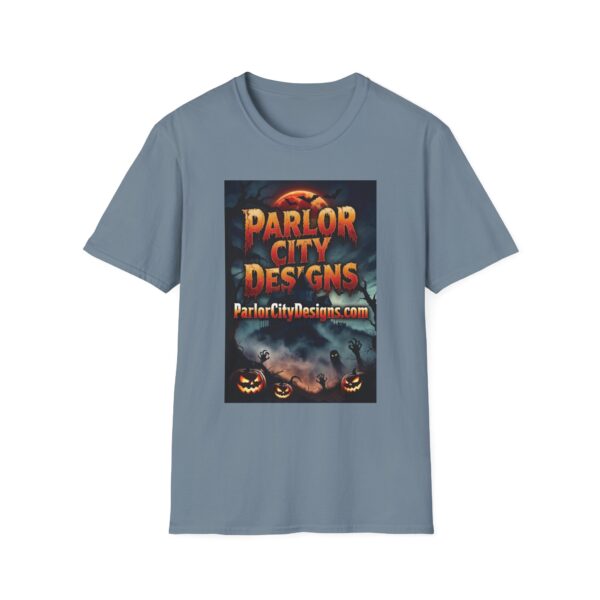 15854131804993138348_2048.jpeg Parlor City Halloween T-Shirt — Haunted Castle Pumpkin Graphic Tee