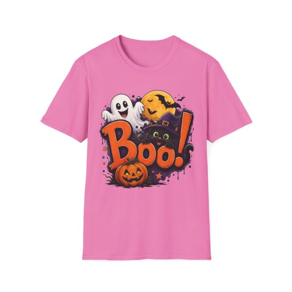 16104153653873125687_2048.jpeg Halloween 'Boo!' T-Shirt — Cute Ghost, Black Cat & Pumpkin Graphic Tee