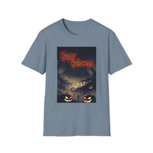 Halloween T-Shirt — "Happy Halloween" Spooky Jack-o'-Lanterns Graphic