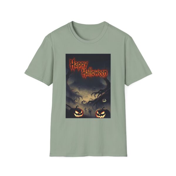 Halloween T-Shirt — "Happy Halloween" Spooky Jack-o'-Lanterns Graphic