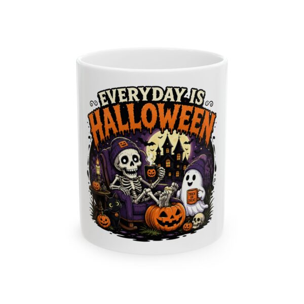 17087824189562524711_2048.jpeg Everyday Is Halloween Ceramic Mug — 11oz/15oz Spooky Skeleton & Ghost Coffee Cup