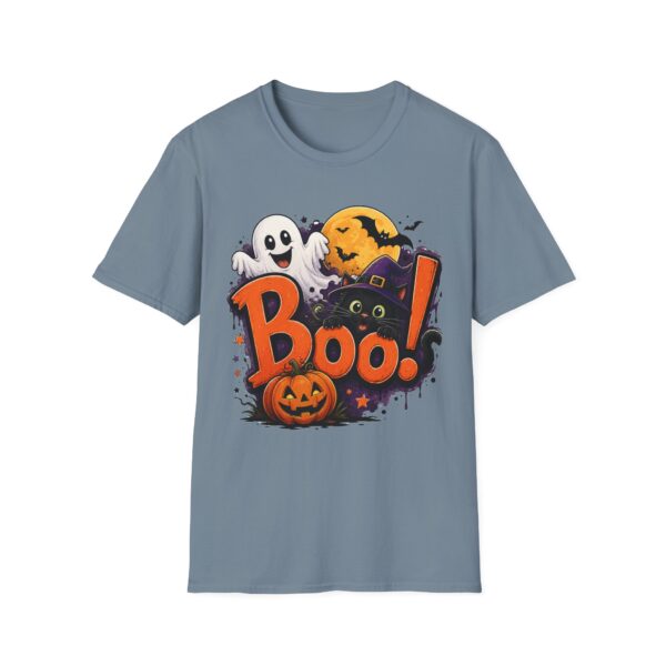 17128145069645984042_2048.jpeg Halloween 'Boo!' T-Shirt — Cute Ghost, Black Cat & Pumpkin Graphic Tee