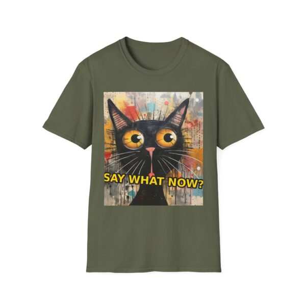 17461883650419468481_2048.jpeg Cat T-Shirt — Graphic Wide-Eyed Cat "Say What Now?" Tee