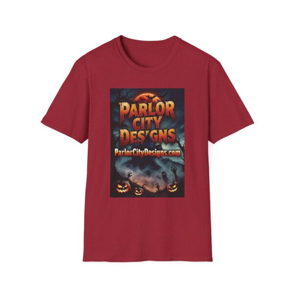 17631818586811667304_2048.jpeg Parlor City Halloween T-Shirt — Haunted Castle Pumpkin Graphic Tee