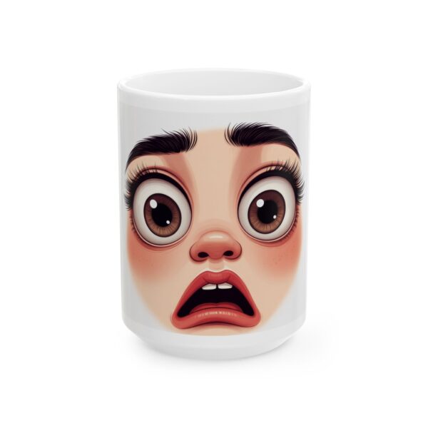 Shocked Face Ceramic Mug – Funny Expressive 11oz & 15oz Coffee Cup