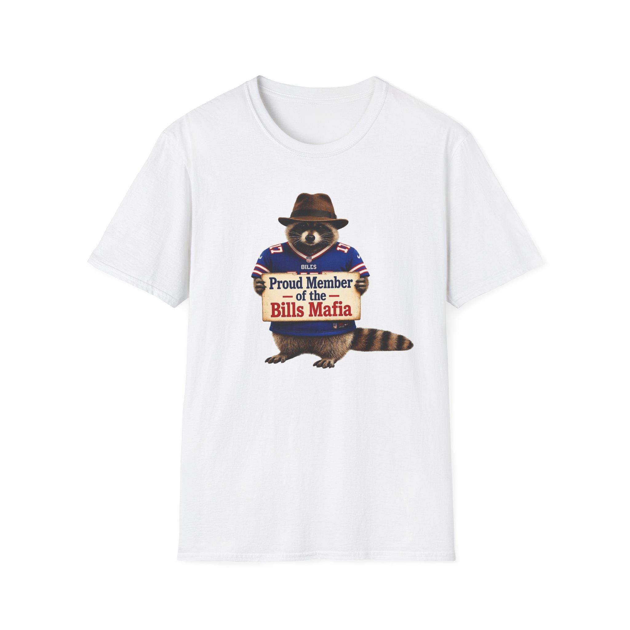 17880556990247302126_2048.jpeg Bills Mafia Raccoon T-Shirt — "Proud Member of the Bills Mafia" Football Fan Tee