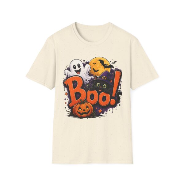 18136439856953682594_2048.jpeg Halloween 'Boo!' T-Shirt — Cute Ghost, Black Cat & Pumpkin Graphic Tee