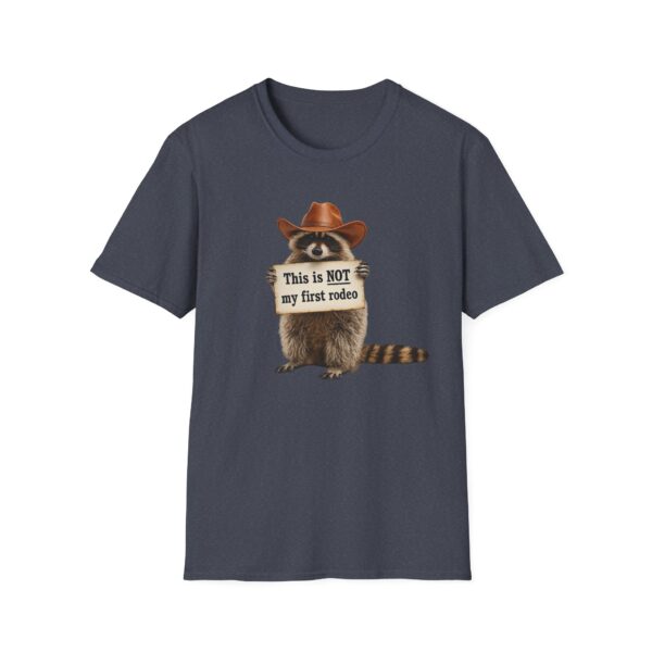 248247830338677748_2048.jpeg Raccoon Cowboy T‑Shirt — "This Is NOT My First Rodeo" Funny Western Tee
