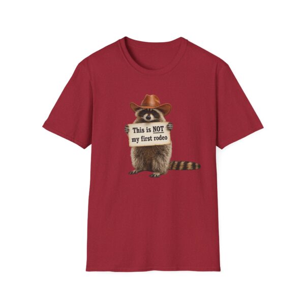 3941347815016560228_2048.jpeg Raccoon Cowboy T‑Shirt — "This Is NOT My First Rodeo" Funny Western Tee
