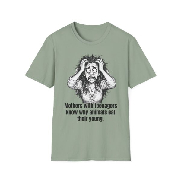 4063565573761144726_2048.jpeg T-Shirt — 'Mothers with Teenagers Know Why Animals Eat Their Young' Distressed Screaming Mom Graphic (11oz, 15oz)