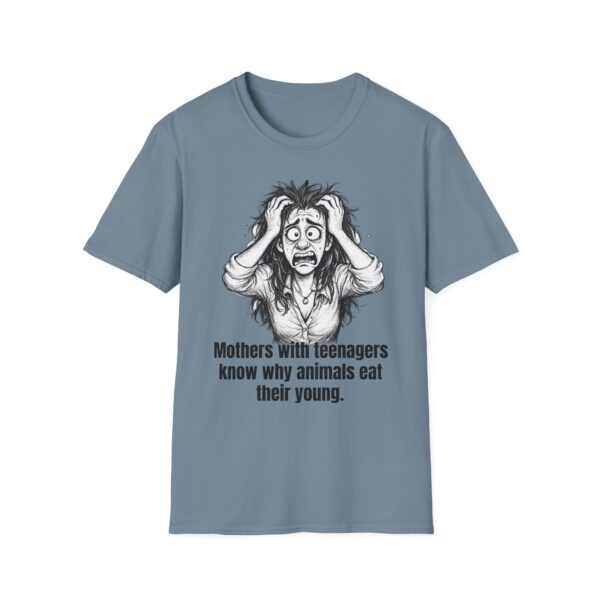 4464565737150431953_2048.jpeg T-Shirt — 'Mothers with Teenagers Know Why Animals Eat Their Young' Distressed Screaming Mom Graphic (11oz, 15oz)