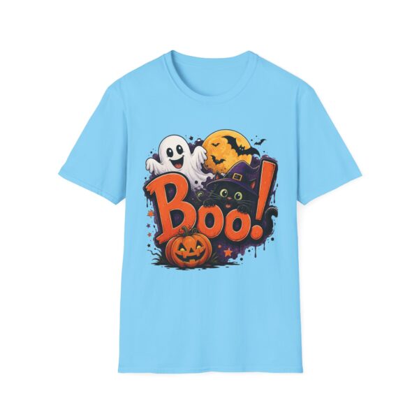 4753493660891532714_2048.jpeg Halloween 'Boo!' T-Shirt — Cute Ghost, Black Cat & Pumpkin Graphic Tee