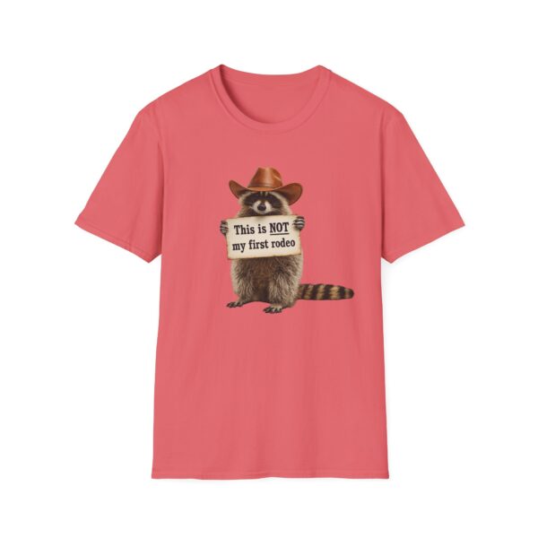8890480173499924839_2048.jpeg Raccoon Cowboy T‑Shirt — "This Is NOT My First Rodeo" Funny Western Tee