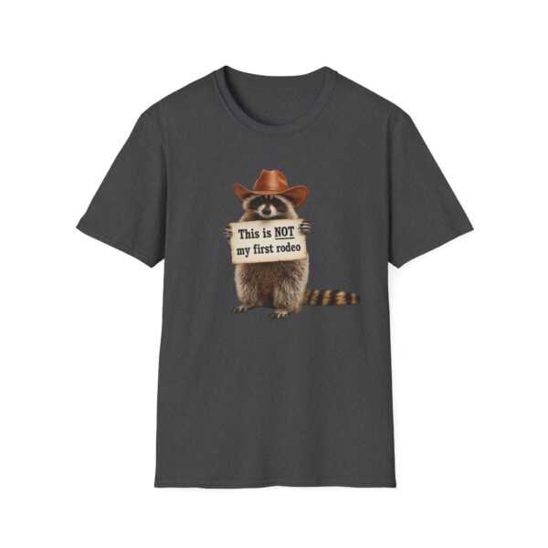 9180953284663898490_2048.jpeg Raccoon Cowboy T‑Shirt — "This Is NOT My First Rodeo" Funny Western Tee