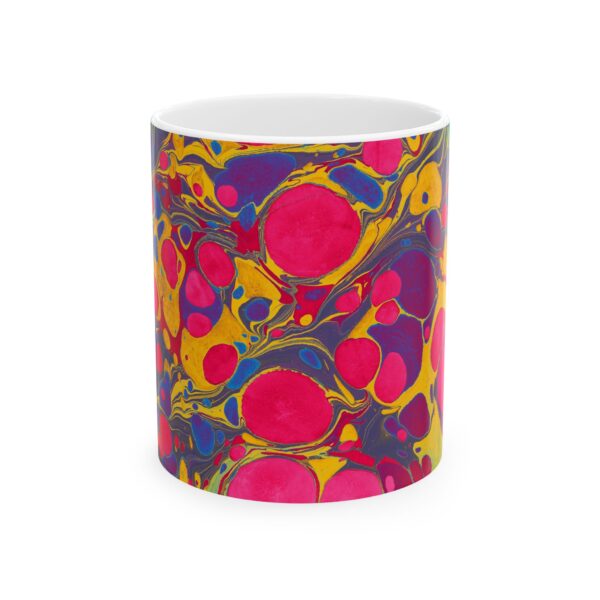 Vibrant Marble Art Ceramic Mug — Colorful Swirl Pattern (11oz, 15oz)