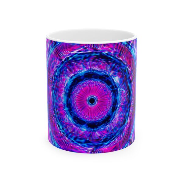 Psychedelic Mandala Ceramic Mug — Vibrant Purple & Blue (11oz, 15oz)