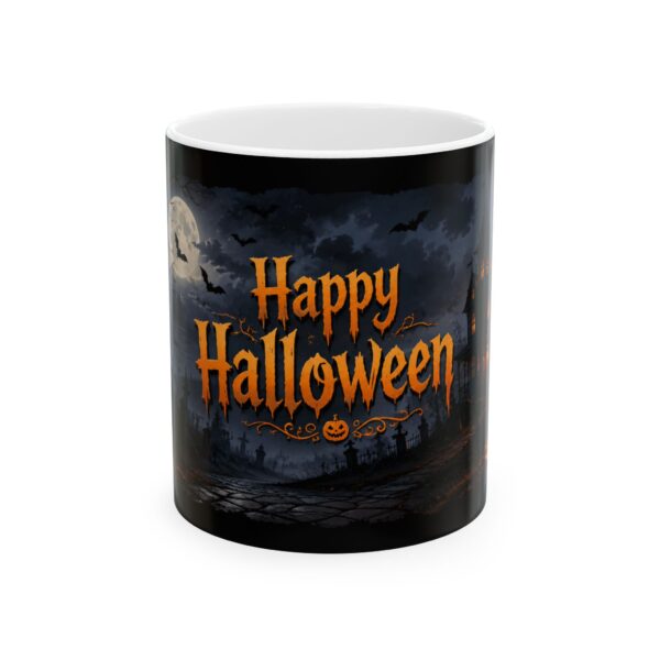 Happy Halloween Ceramic Mug — Spooky Moonlit Pumpkin Coffee Cup (11oz, 15oz)