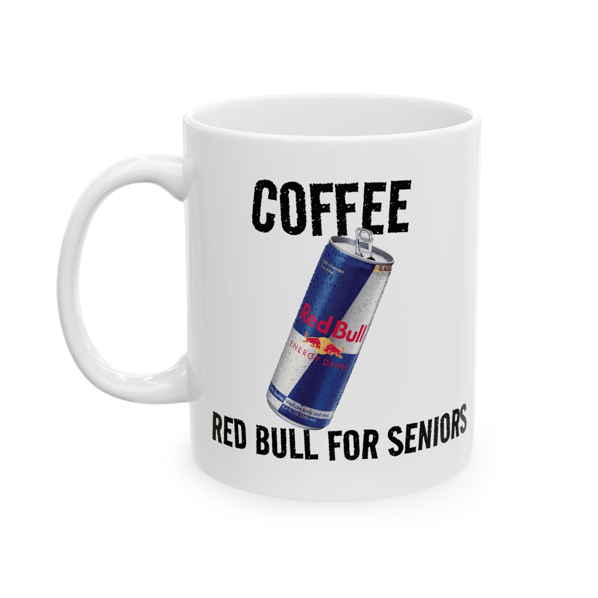 Ceramic Mug — Coffee 'Red Bulls for Seniors' Funny Gift