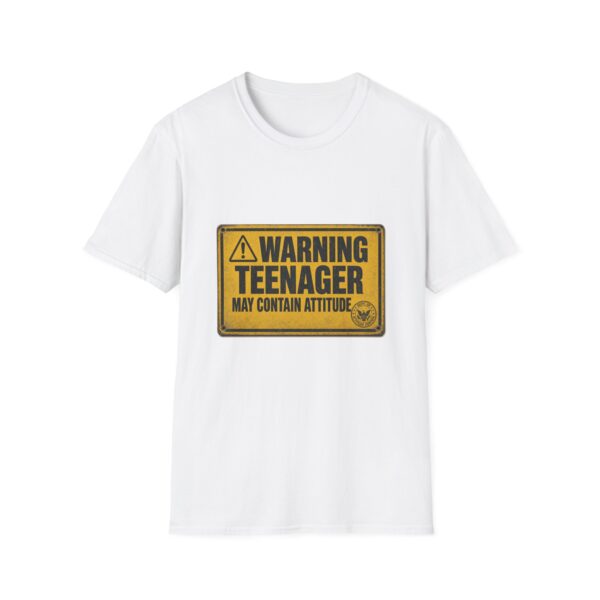 Teenager T‑Shirt — "Warning Teenager May Contain Attitude" Funny Teen Graphic Tee