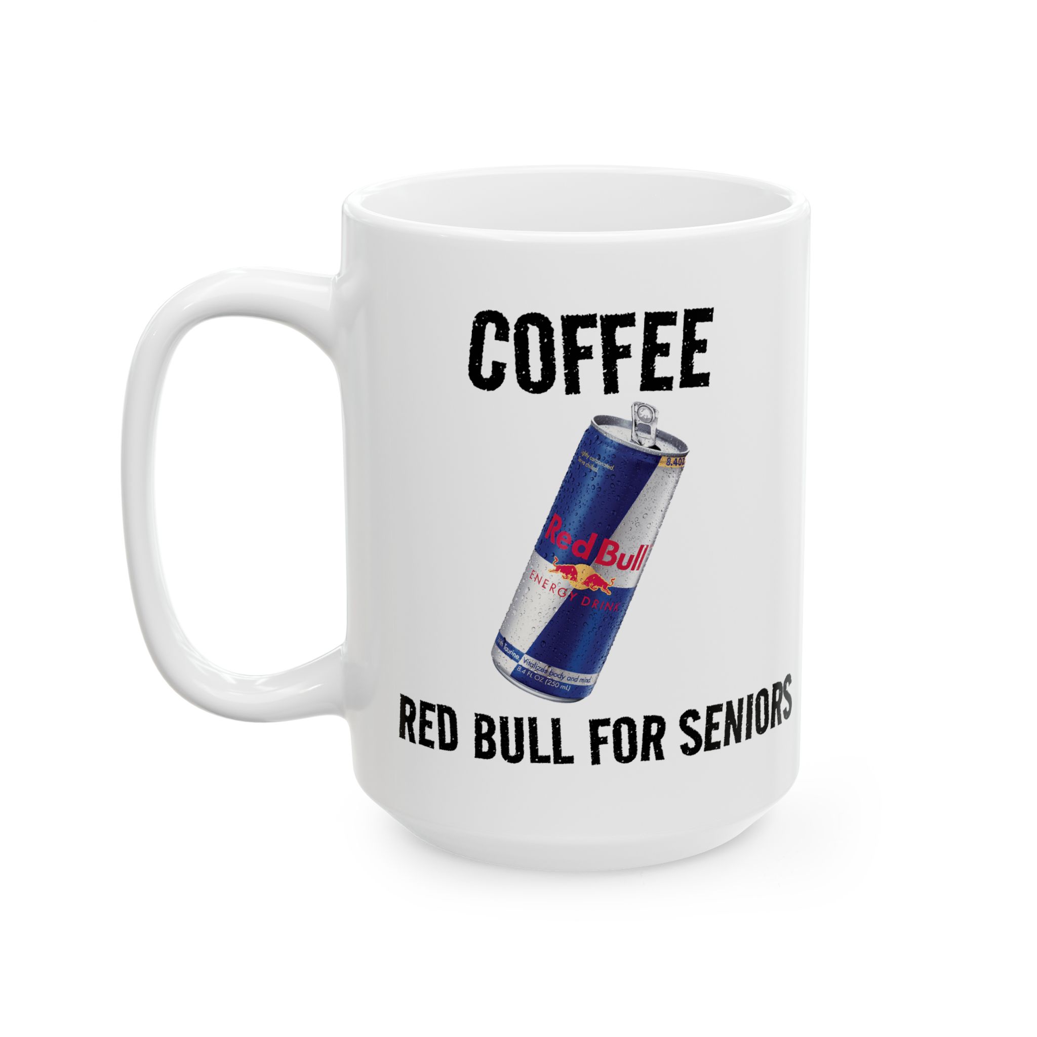 Ceramic Mug — Coffee 'Red Bulls for Seniors' Funny Gift - Image 2