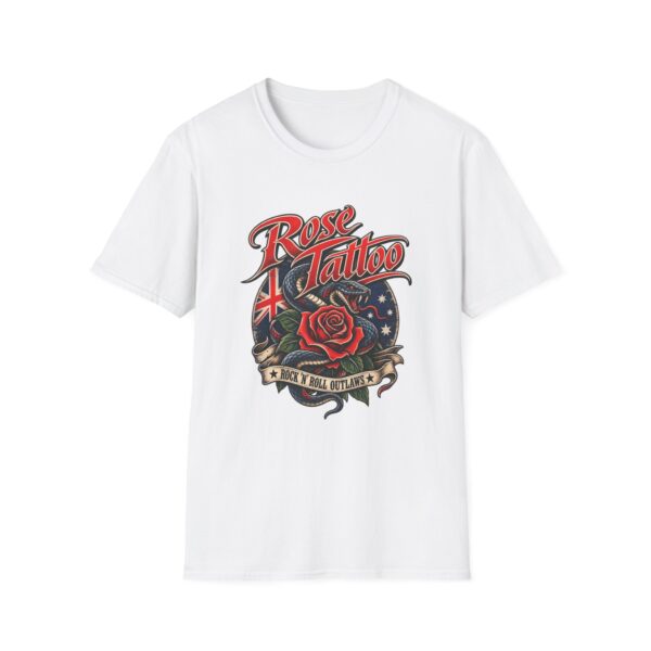 Rose Tattoo Rock N Roll Outlaws Snake and Rose Graphic T-Shirt