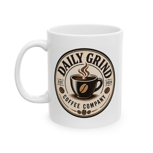 Daily Grind Office Coffee Mug - Vintage Emblem Ceramic Mug (11oz & 15oz)