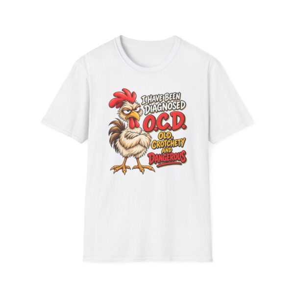 Funny Chicken T-Shirt – Old Crotchety and Dangerous O.C.D. Humor Tee