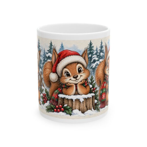 Cute Christmas Squirrel Ceramic Mug – "Have a Merry Christmas" Holiday Coffee Cup (11oz, 15oz)