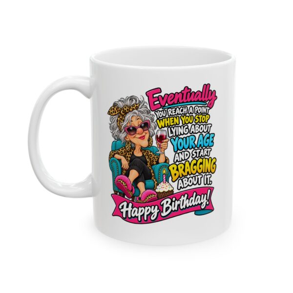 Funny Birthday Mug – “Stop Lying About Your Age” Sarcastic Humor Coffee Cup (11oz, 15oz)