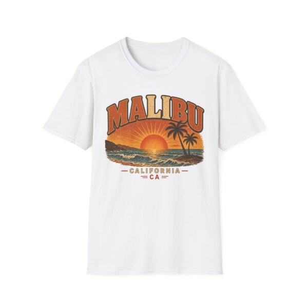 Malibu California Vintage Sunset T-Shirt | Retro Malibu CA Graphic Tee