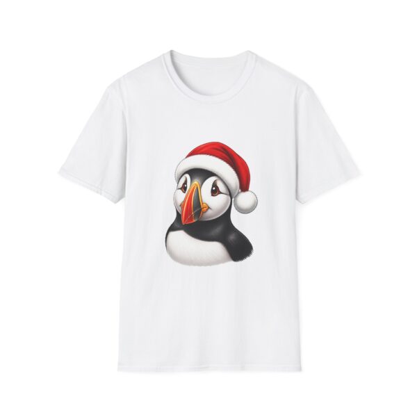 Cute Puffin Christmas Shirt – Puffin in Santa Hat Tee, Funny Holiday Animal Shirt, Winter Festive Graphic Tee